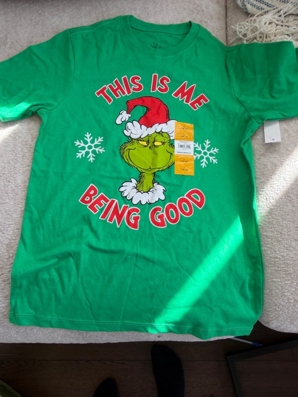Green Kids "This Is Me Being Good" Grinch Graphic Tee